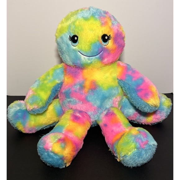 Build A Bear BAB Octopus Rainbow Tie Dye Stuffed Soft Animal Plush Toy - Picture 2 of 13